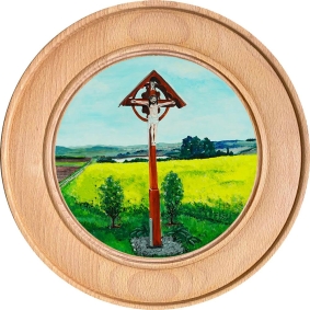 Schützenscheibe, Ehrenscheibe Feldkreuz Landschaft