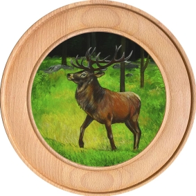 Schützenscheibe, Ehrenscheibe Hirsch im Wald