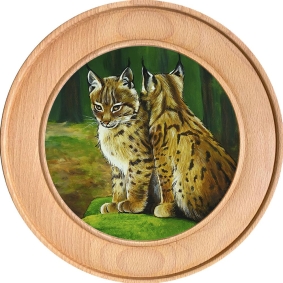 Schützenscheibe, Ehrenscheibe Junges Luchs-Paar