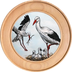 Schützenscheibe, Ehrenscheibe Storchfamilie