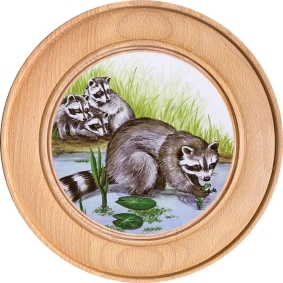 Schützenscheibe, Ehrenscheibe Waschbär Familie