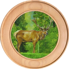 Schützenscheibe, Ehrenscheibe Hirsch im grünen Wald