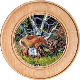 Schützenscheibe, Ehrenscheibe Rehbock im Wald