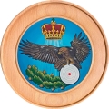 Schützenscheibe Adler mit Krone – Ehrenscheibe aus Holz mit kostenloser Beschriftung